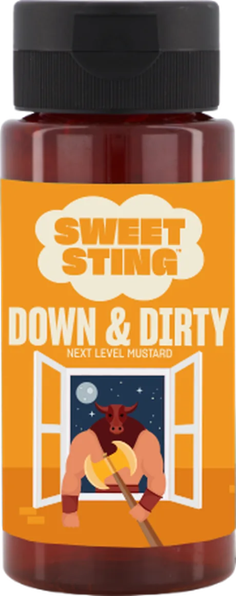 Sweet Sting Down & Dirty Mustard bottle